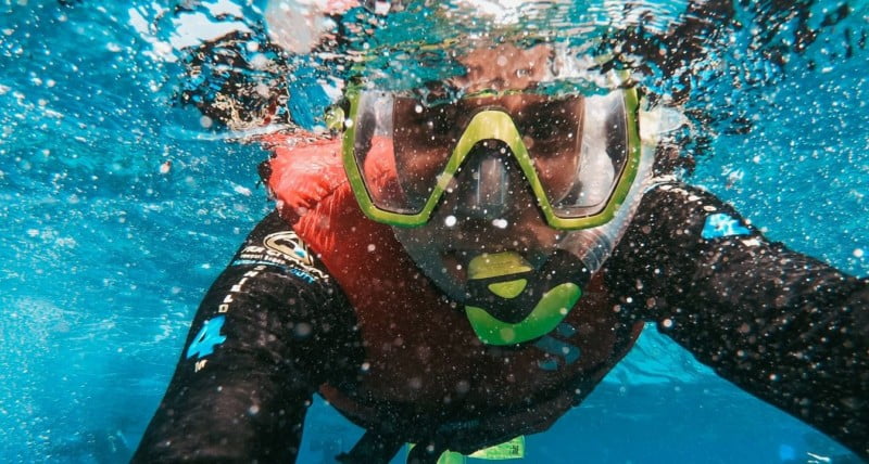 Family snorkeling in Bali