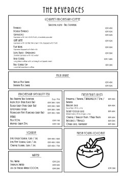 The Colonial Breakfast Beverages Menu list